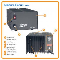 PR15 TAA-Compliant 15-Amp DC Power Supply, 13.8VDC, Precision Regulated AC-to-DC Conversion