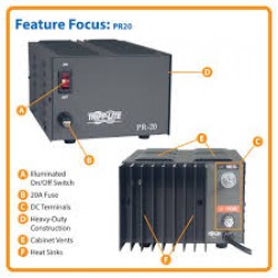 PR20 TAA-Compliant 20-Amp DC Power Supply, 13.8VDC, Precision Regulated AC-to-DC Conversion