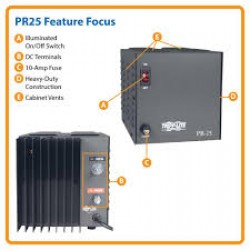 PR25 TAA-Compliant 25-Amp DC Power Supply, 13.8VDC, Precision Regulated AC-to-DC Conversion