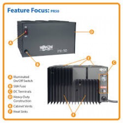 PR50 TAA-Compliant 50-Amp DC Power Supply, 13.8VDC, Precision Regulated AC-to-DC Conversion