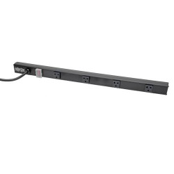 PS2404RA06B 4-Outlet Power Strip, Right-Angle NEMA 5-15R - 15A, 120V, 6 ft. Cord, Right-Angle 5-15P Plug, 24 in.