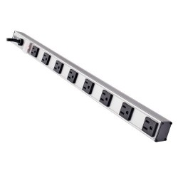 PS2408 8-Outlet Vertical Power Strip, 120V, 15A, 15-ft. Cord, 5-15P, 24 in.