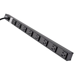 PS2408B 8-Outlet Vertical Power Strip, 120V, 15A, NEMA 5-15P, 15 ft. Cord, 24 in., Black Housing