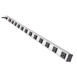 PS3612 12-Outlet Vertical Power Strip, 120V, 15A, 15-ft. Cord, 5-15P, 36 in.