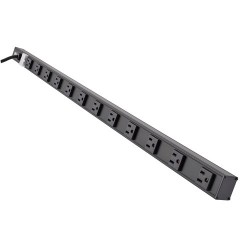 PS3612B 12-Outlet Vertical Power Strip, 120V, 15A, NEMA 5-15P, 15 ft. Cord, 36 in., Black Housing