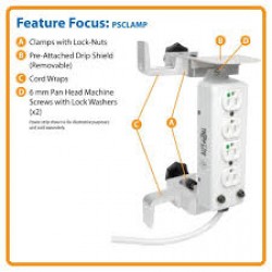 PSCLAMP Mounting Clamp for Medical-Grade Power Strips