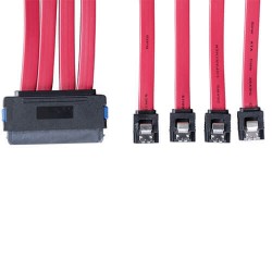 S502-01M Internal SAS Cable, 4-in-1 32Pin (SFF-8484) to 4 x 7pin Cable, 1M (3-ft.)