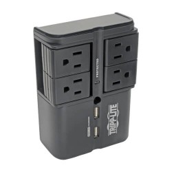 SK40RUSBB Protect It! Surge Protector with 4 Rotatable Outlets, Direct Plug-In, 1080 Joules, 3.4A USB Charger