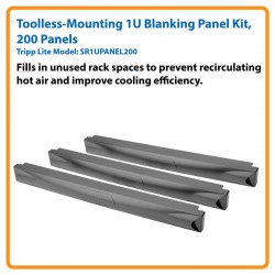 SR1UPANEL200 1U Blanking Panel Kit, Toolless-Mounting, 200 pieces