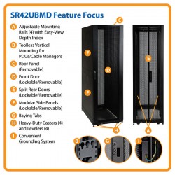 SR42UBMD 42U SmartRack Mid-Depth Rack Enclosure Cabinet with doors & side panels