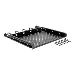 SRWSHELF4P1U Cantilevered Steel Rack Shelf - 1U, Vented, Integrated Cable Rings, 14.2 in. Deep, Holds up to 50 lb.