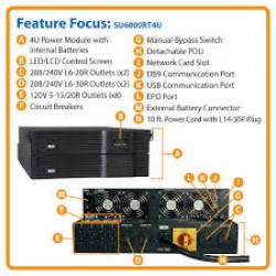 SU6000RT4U SmartOnline 208/240 & 120V 6kVA 4.2kW Double-Conversion UPS, 4U Rack/Tower, Extended Run, Network Ca
