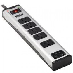 TLM506USBC - 5-Outlet Surge Protector with 1 USB-A and 1 USB-C (3.9A Shared) - 6 ft. Cord, 2100 Joules, Metal Housi