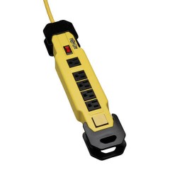 TLM609NS Power It! 6-Outlet Safety Power Strip, 9-ft. Cord & Clip, Hang Holes, Safety Covers