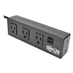 TLP310USBS Protect It! 3-Outlet Surge Protector with Mounting Brackets, 10 ft. Cord, 510 Joules, 2 USB Charging Por