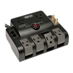 TLP606RNET Protect It! Surge Protector with 6 Outlets (2-fixed, 4-rotatable), 6-ft. Cord, 1440 Joules, Tel/Modem/Co