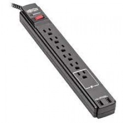 TLP610BUAM - Safe-IT 6-Outlet Surge Protector - 2 USB Ports, 10 ft. Cord, 5-15P Plug, 990 Joules, Antimicrobial Pro