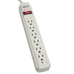 TLP615 Protect It! 6-Outlet Surge Protector, 15 ft. Cord, 790 Joules, Diagnostic LED, Light Gray Housing