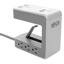 TLP648USBC 6-Outlet Surge Protector w/2 USB-A (2.4A Shared) & 1 USB-C (3A) - 8 ft. Cord, 1080 Joules, Desk Clam