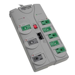 TLP808NETG Eco-Surge 8-Outlet Surge Protector, 8-ft. Cord, 2160 Joules, Diagnostic LEDs