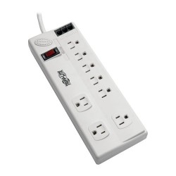 TLP808TELTAA TAA-Compliant Protect It! 8-Outlet Computer Surge Protector, 8-ft. Cord, 3150 Joules, Tel/Modem/Fax Pr
