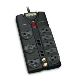 TLP810NET Protect It! 8-Outlet Surge Protector, 10-ft. Cord, 3240 Joules, Modem/Coax/Ethernet Protection, RJ45