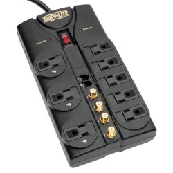 TLP810SAT Protect It! 8-Outlet Surge Protector, 10-ft. Cord, 3240 Joules, Tel/Fax/Modem/Coax Protection, RJ11