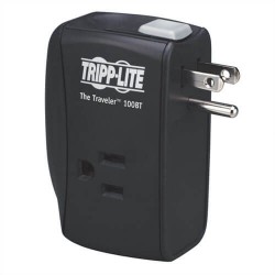 TRAVELER100BT Protect It! 2-Outlet Portable Surge Protector, Direct Plug-In, 1050 Joules, Ethernet Protection