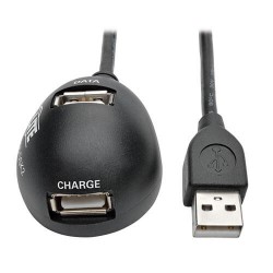 U024-005-DSK2 2-Port USB 2.0 Desktop Extension Cable (M/2xF), 5 ft.