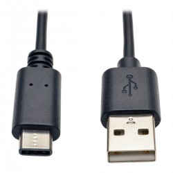 U038-003 USB 2.0 Cable, USB Type-A Male to USB Type-C (USB-C) Male, 3-ft.