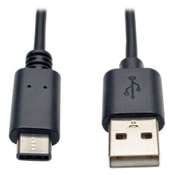 U038-006 USB 2.0 Cable, USB Type-A Male to USB Type-C (USB-C) Male, 6-ft.