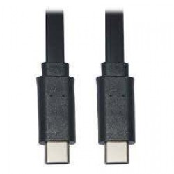 U040-003-C-FL USB-C Flat Cable (M/M) - USB 2.0, Thunderbolt 3 Compatible, Black, 3 ft. (0.9 m)