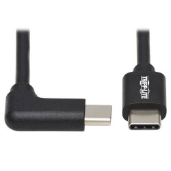 U040-02M-C-RA - USB-C Cable (M/M) - USB 2.0, Thunderbolt 3, 60W PD Charging, Right-Angle Plug, Black, 2 m (6.6 ft.)