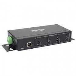 U223-004-IND-1 4-Port Industrial-Grade USB 2.0 Hub - 15 kV ESD Immunity, Metal Housing, Wall/DIN Mountable