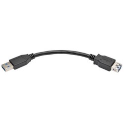 U324-06N-BK USB 3.0 SuperSpeed Type-A Extension Cable (M/F), Black, 6 in.