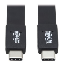 U420-16N-G25AFL USB-C Flat Cable (M/M) - USB 3.1 Gen 2 (10 Gbps), 5A Rating, Thunderbolt 3 Compatible, Black, 16 in