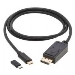 U444-003-DP-BD - USB-C to DisplayPort Bi-Directional Adapter Cable, 4K 60 Hz, Locking DP Connector, HDR, M/M, 3 ft.