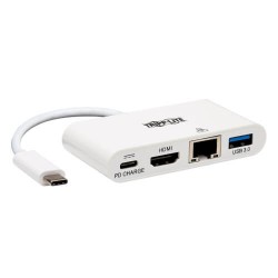 U444-06N-H4GU-C USB 3.1 Gen 1 USB-C to HDMI 4K Adapter - USB-A, USB-C PD Charging, Gigabit Ethernet, Thunderbolt 3