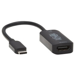 U444-06N-HDR4-B USB-C to 4K 60Hz HDMI Adapter, HDR, DP 1.4 Alt Mode, HDCP 2.2, Black