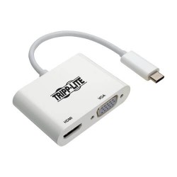 U444-06N-HV4K USB 3.1 Gen 1 USB-C to HDMI/VGA 4K Adapter (M/2xF), Thunderbolt 3 Compatible, 4K @30Hz