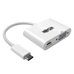 U444-06N-V-C USB 3.1 Gen 1 USB-C to VGA Adapter with USB-C PD Charging Port, Thunderbolt 3 Compatible, 1080p