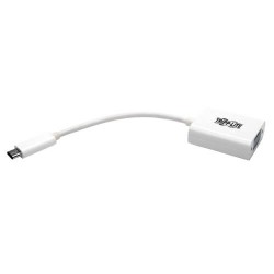 U444-06N-VGA-AM USB-C to VGA Adapter Cable (M/F) - 3.1, Gen 1, Thunderbolt 3, 1920 x 1200 (1080p), 5 Gbps, White