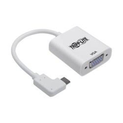 U444-06N-VGA-RA Right-Angle USB-C to VGA Adapter Cable (M/F) - 3.1, Gen 1, Thunderbolt 3, 1920 x 1200, 5 Gbps, Whit