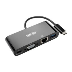 U444-06N-VGUB-C USB 3.1 Gen 1 USB-C to VGA Adapter with USB-A, USB-C PD Charging & Gigabit Ethernet, Thunderbol