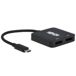 U444-2DP-MST4K6 - USB-C Adapter, Dual Display - 4K 60 Hz DisplayPort, 8K, HDR, 4:4:4, HDCP 2.2, DP 1.4 Alt Mode, Bl