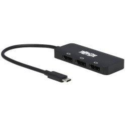 U444-3DP-MST - USB-C Adapter, Triple Display - 4K 60 Hz DisplayPort, 8K, HDR, 4:4:4, HDCP 2.2, DP 1.4 Alt Mode, Bla