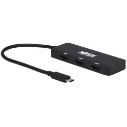 U444-3H-MST - USB-C Adapter, Triple Display - 4K 60 Hz HDMI, HDR, 4:4:4, HDCP 2.2, DP 1.4 Alt Mode, Black