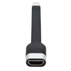 U444-F5N-HDR USB-C to HDMI Flat Adapter Cable (M/F) - 4K 60 Hz, UHD, HDR, Thunderbolt 3 Compatible, Black, 5 in.