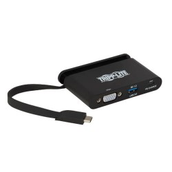 U444-T6N-VUBC USB 3.1 Gen 1 USB-C Adapter with PD Charging - 100W, Self-Storage Cable, VGA & USB-A Hub Port, 10