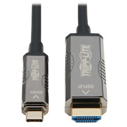 U444F3-10M-H4K6-High-Speed USB-C to HDMI Fiber Active Optical Cable (AOC) - UHD 4K 60 Hz, HDR, CL3 Rated, Black, 10